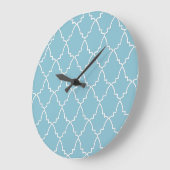 Light Blue Moroccan Lattice Pattern Grote Klok (Hoek)