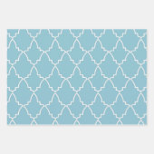 Light Blue Moroccan Lattice Pattern Inpakpapier Vel (Voorkant 3)