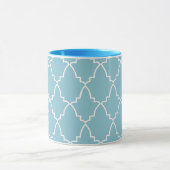 Light Blue Moroccan Lattice Pattern Mok (Midden)