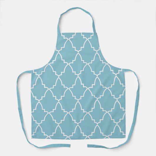 Light Blue Moroccan Lattice Pattern Schort (Voorkant)