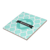 Light Blue Moroccan Lattice Pattern Tegeltje (Zijkant)
