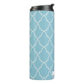 Light Blue Moroccan Lattice Pattern Thermosbeker (Gedraaid links)