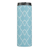 Light Blue Moroccan Lattice Pattern Thermosbeker (Achterkant)