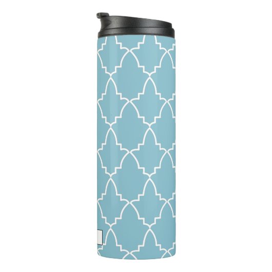 Light Blue Moroccan Lattice Pattern Thermosbeker (Geroteerd rechts)