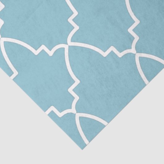 Light Blue Moroccan Lattice Pattern Tissuepapier (Detail)