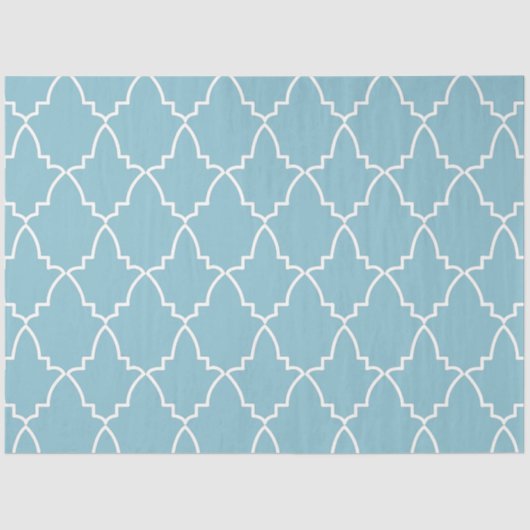 Light Blue Moroccan Lattice Pattern Tissuepapier (Voorkant)