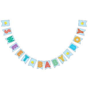 LIGHT BLUE MULTICOLORED = SWEET BABY BOY = SIGN VLAGGETJES