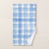 Light Blue n White Waterverf Gingham Gingham Gecon Bad Handdoek (Handdoek)