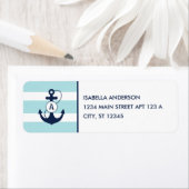 Light Blue Nautical Anchor Monogram Etiket (Insitu)
