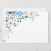 LIght Blue, Navy, Winter White Waterverf Floral Kaart (Achterkant)