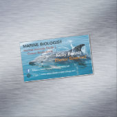 Light Blue Ocean Classic Marine Life Study Magnetisch Visitekaartje (Voorbeeld)