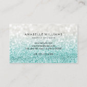 Light Blue Ombre Glitter en Bokeh Pattern Visitekaartje (Achterkant)