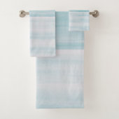 Light Blue Ombre Waterverf Bath Towels Bad Handdoek (Insitu)