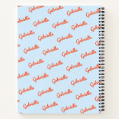 Light Blue Orange Name Personalized Script Notes Notitieboek (Achterkant)
