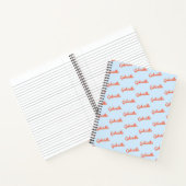 Light Blue Orange Name Personalized Script Notes Notitieboek (Binnen)