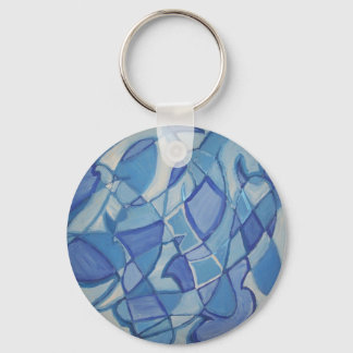 Light Blue Original Abstract Artwork Kara Willis Sleutelhanger