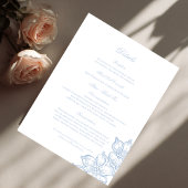 Light Blue Outline Floral Wedding Details Card Informatiekaartje
