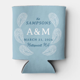 Light Blue Oyster Wedding Name Date and Location Blikjeskoeler