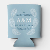 Light Blue Oyster Wedding Name Date and Location Blikjeskoeler (Achterkant)