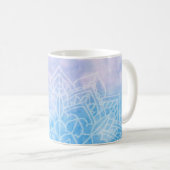 Light Blue Paars Mandala Abstract Zen Koffiemok (Voorkant rechts)
