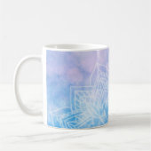 Light Blue Paars Mandala Abstract Zen Koffiemok (Links)