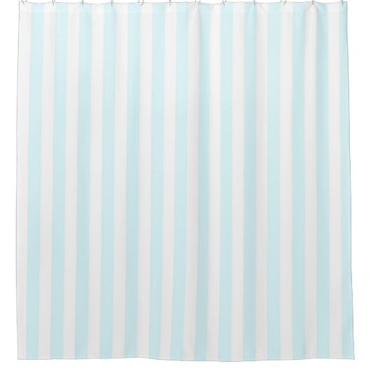 Light Blue Pastel Stripes Pattern Nautical Modern  Douchegordijn (Voorkant)