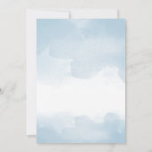 Light Blue Pastel Waterverven Wedding Kaart (Achterkant)