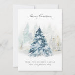 Light Blue Pastel Winter Snow Kerstmis Feestdagenkaart<br><div class="desc">Etheral Light Blue Pastel Winter Snow Scene Kerstfeestkaartjes.  Een aanraking van poederblauwe plekken.  Lichtste blauwe boerderijbuffels op de rug.  Vrolijk kerstfeest vooraan.</div>