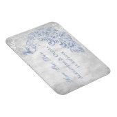 Light Blue Peacock Leaf Vine Save the Date Magnet Magneet (Rechterzijde)