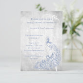 Light Blue Peacock Leaf Vine Vrijgezellenfeest Inv Kaart (Staand voorkant)