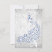 Light Blue Peacock Leaf Vine Vrijgezellenfeest Inv Kaart (Achterkant)