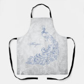 Light Blue Peacock Personaliseer het Schort afdruk (Voorkant)