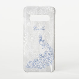 Light Blue Peacock Personaliseer Samsung Galaxy Ho S10 Hoesje