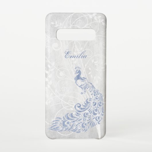Light Blue Peacock Personaliseer Samsung Galaxy Ho Samsung Galaxy Hoesje (Achterkant)