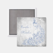 Light Blue Peacock Personalized Magnet (Voorkant / Achterkant)