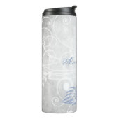 Light Blue Peacock Personalized Thermal Tumbler Thermosbeker (Gedraaid links)