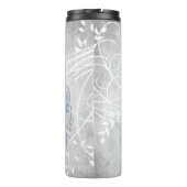 Light Blue Peacock Personalized Thermal Tumbler Thermosbeker (Achterkant)