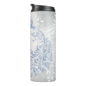 Light Blue Peacock Personalized Thermal Tumbler Thermosbeker (Geroteerd rechts)