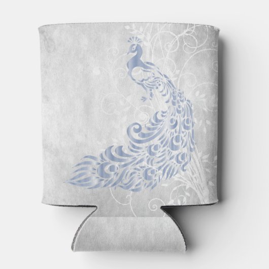 Light Blue Peacock persoonlijke Koelbox Blikjeskoeler (Achterkant)