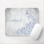 Light Blue Peacock Persoonlijke Mousepad Muismat (Met muis)