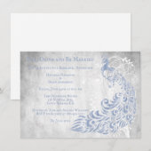 Light Blue Peacock Rehearsal Dinner Invite Kaart (Voorkant / Achterkant)