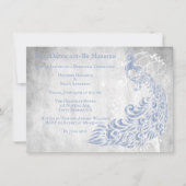 Light Blue Peacock Rehearsal Dinner Invite Kaart (Voorkant)