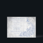 Light Blue Peacock Rehearsal Dinner Invite Kaart<br><div class="desc">Nodig gasten uit voor je repetitie diner met een Light Blue Peacock Leaf Vine bruiloft uitnodiging voor het diner. Het uitnodigingsontwerp is voorzien van een lichtgrijze grijze achtergrond met een levendige lichtblauwe pauw met een bladwijnenversiering. Pas de namen van de bruidegom en de bruid aan samen met de details van...</div>