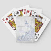 Light Blue Peacock Wedding Favor Card Deck Pokerkaarten (Achterkant)