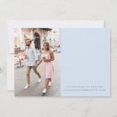 Light Blue Photo Minimalist Modern Elegant Wedding Save The Date (Achterkant)