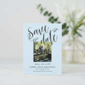 Light Blue Photo Save the date Briefkaart (Staand voorkant)