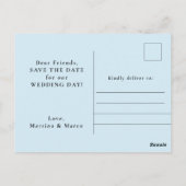 Light Blue Photo Save the date Briefkaart (Achterkant)