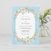 Light Blue Picturesque Spring Wedding Kaart (Staand voorkant)