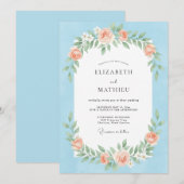 Light Blue Picturesque Spring Wedding Kaart (Voorkant / Achterkant)