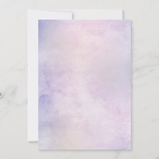 Light Blue Pink Hydrangeas en Eucalyptus bruiloft Kaart (Achterkant)